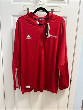 adidas Men's Red Long Sleeve Pullover Jersey